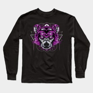 bear head in graffiti style Long Sleeve T-Shirt